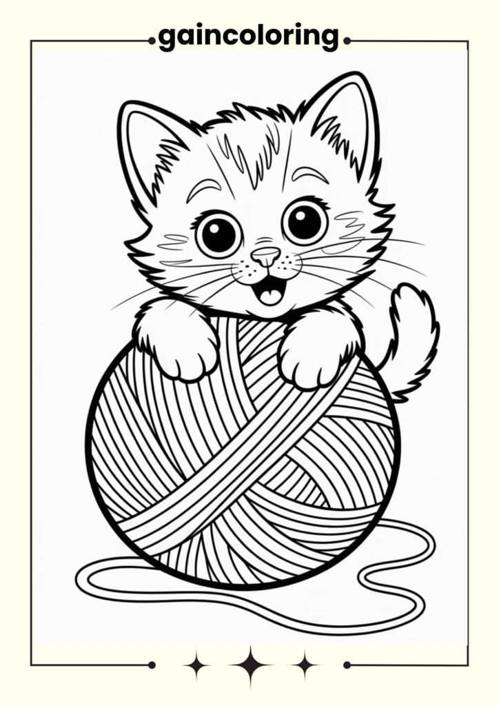 Balloon Cat Floating cat coloring pages