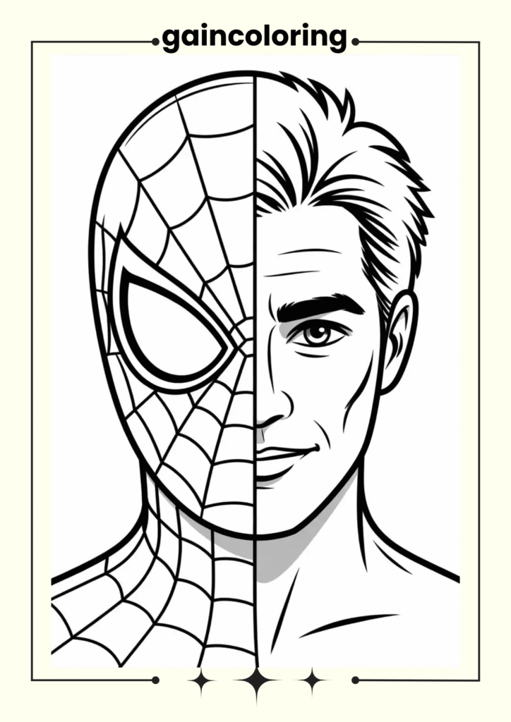 Close-up of Spider-Man's face 