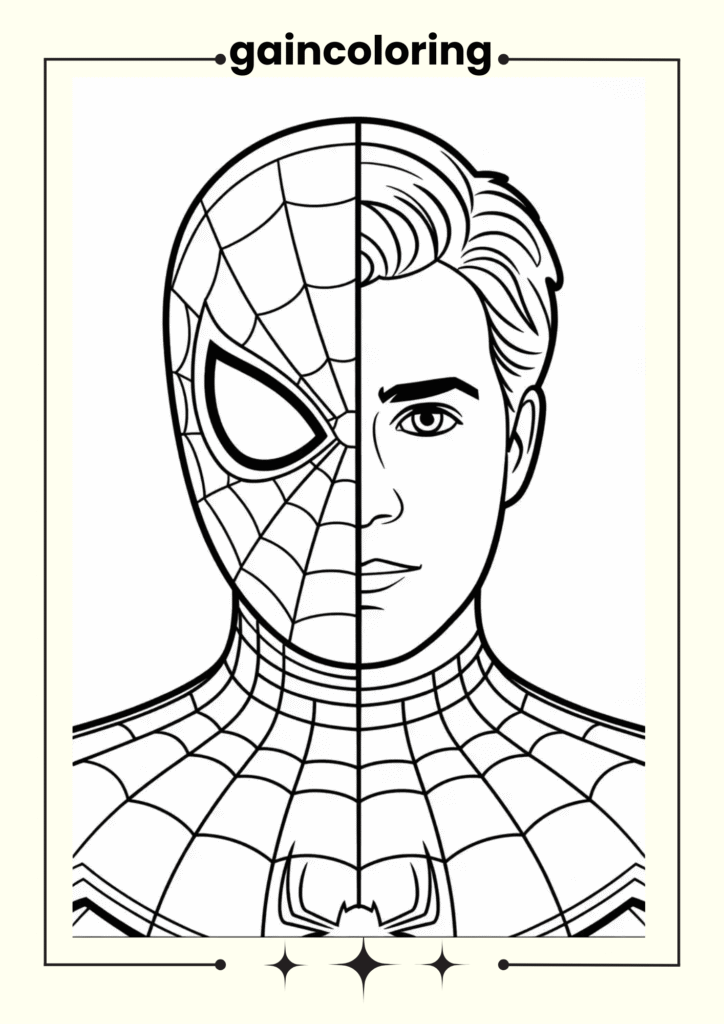 Close-up of Spider-Man's face