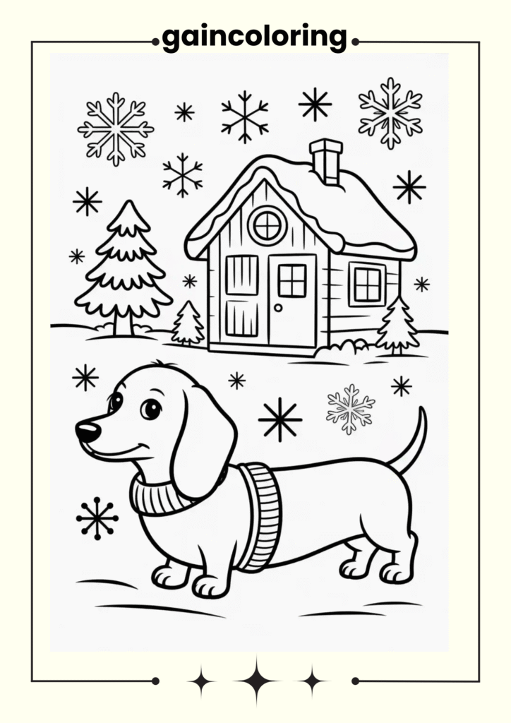 Dachshund wearing a cozy sweater