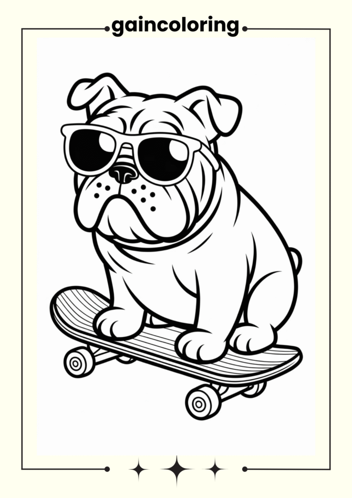 Dog sitting on a skateboard