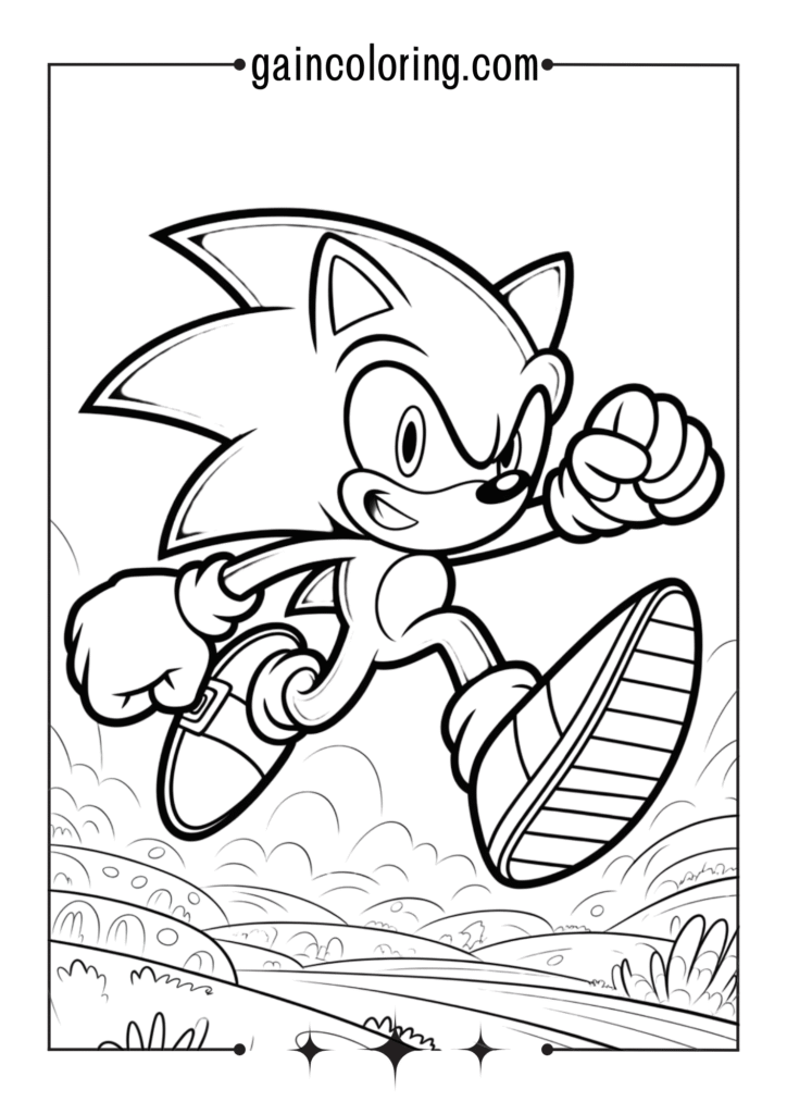 Sonic smiling and giving a thumbs-up Sonic the Hedgehog Coloring Pages