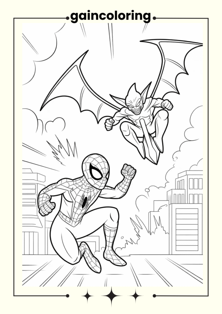 Spider-Man in a fighting stance 
