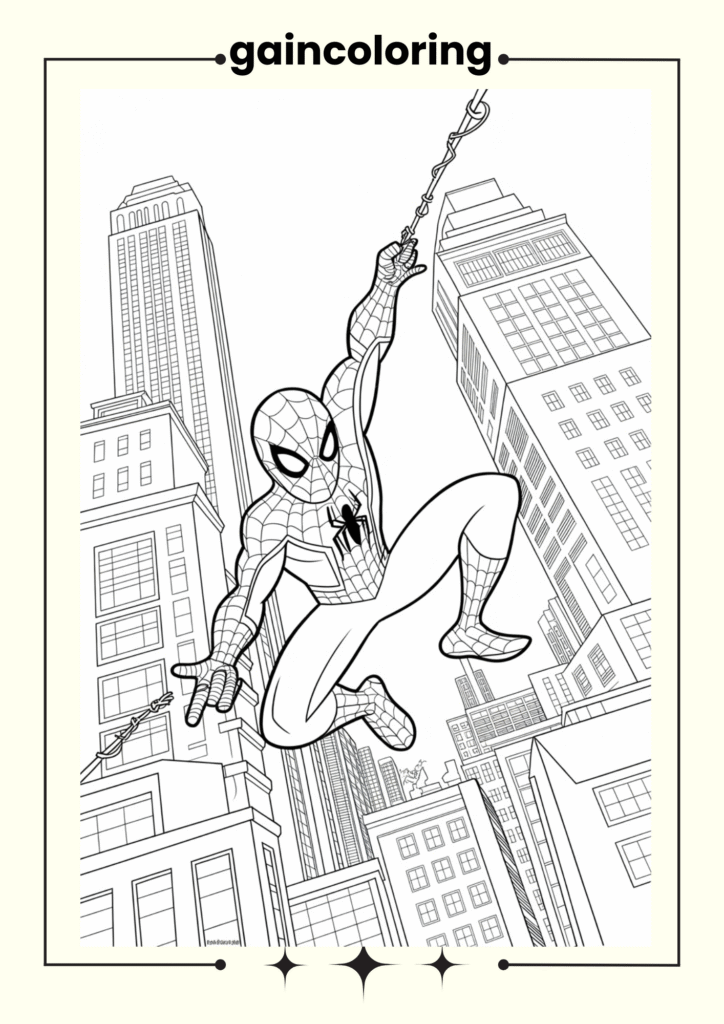 Spider-Man mid-air performing