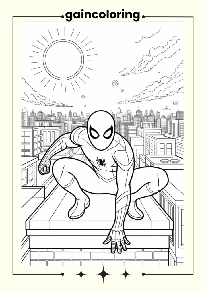 Spider-Man Swinging Under the Moon