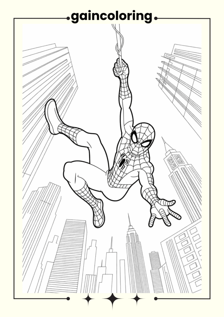 Spider-Man swinging