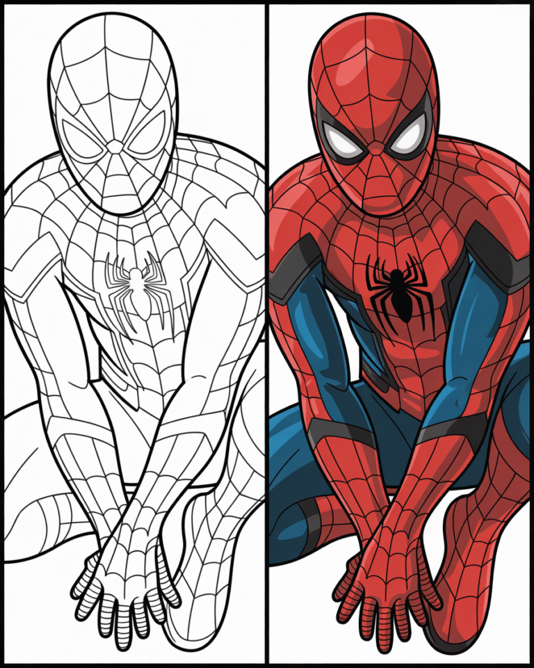 Spider-Man coloring pages comparison