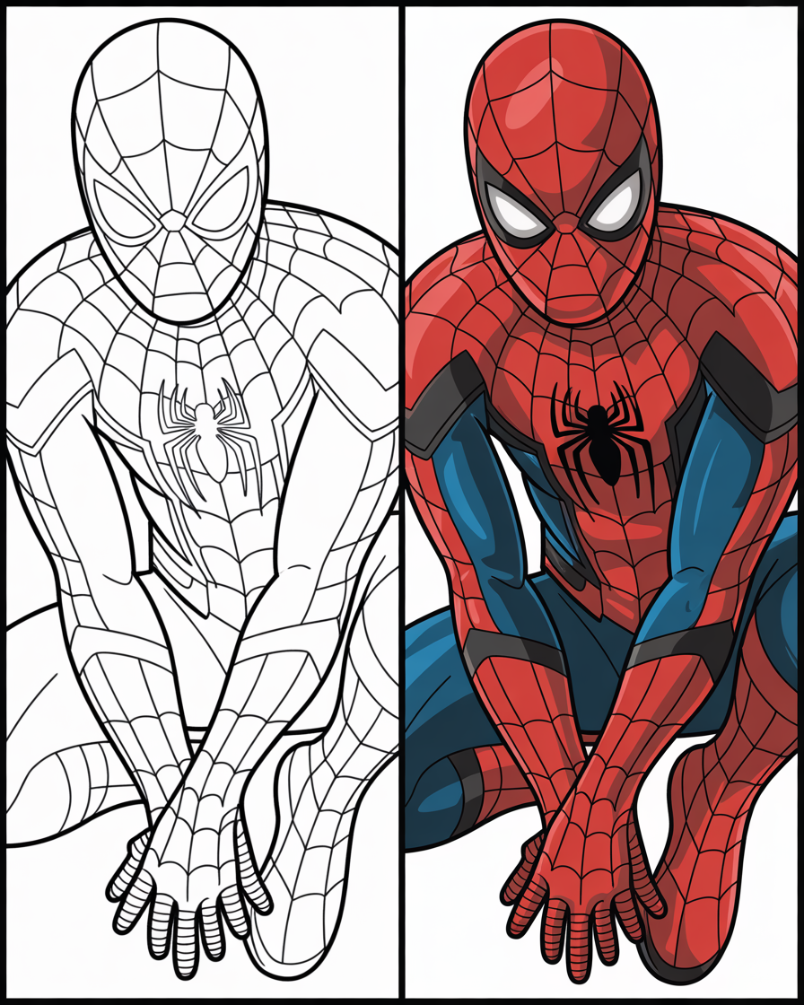 Spider-Man coloring pages comparison