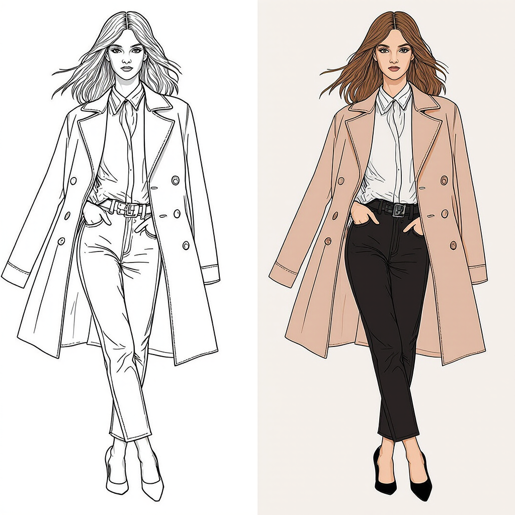 create_a_two-panel_image_of_fashion_coloring_pages