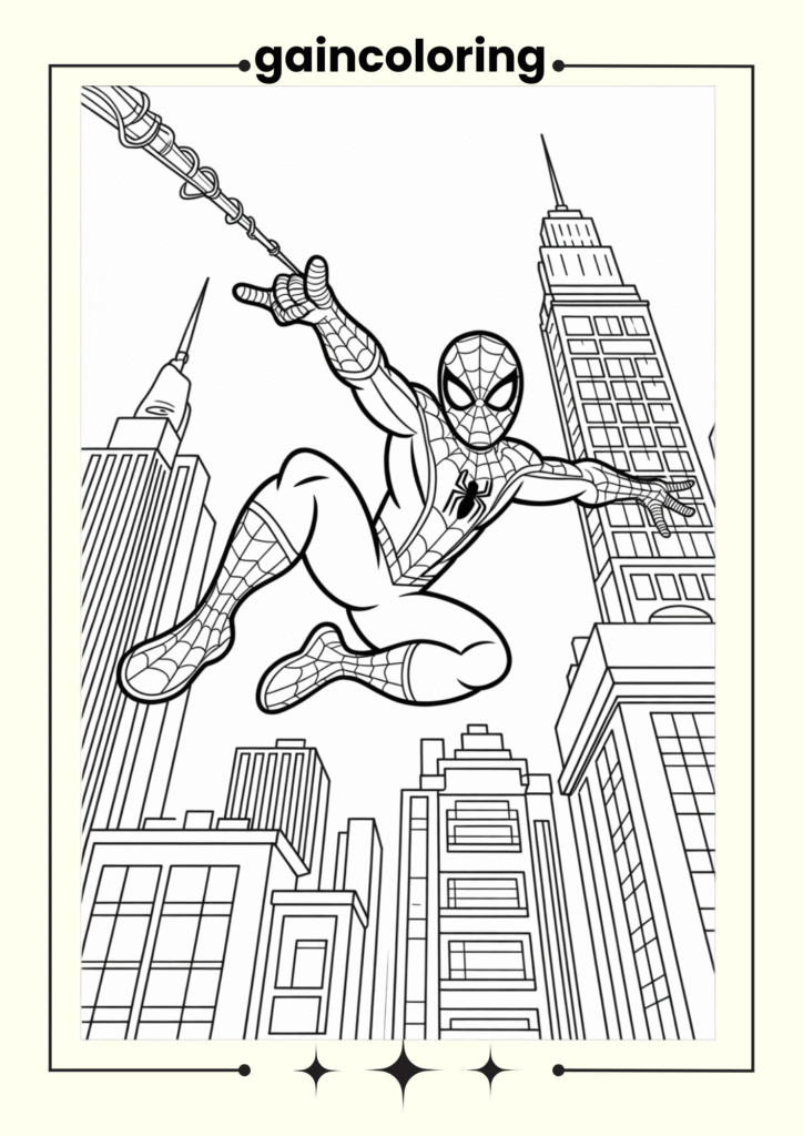 pider-Man clinging upside