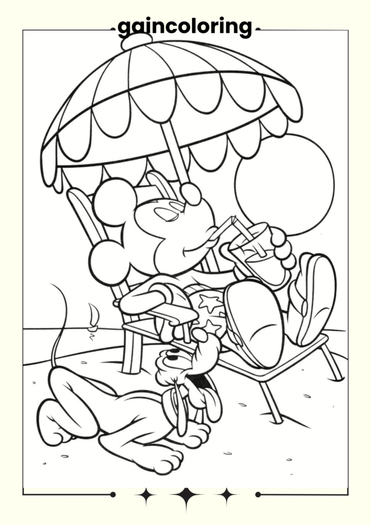 Mickey Mouse Easter egg coloring sheet